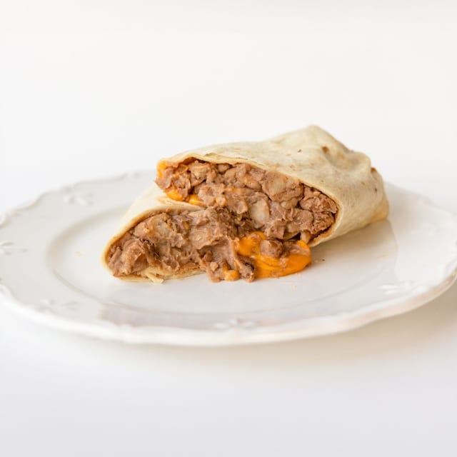 Wrapped Bean N Cheeze Burrito.