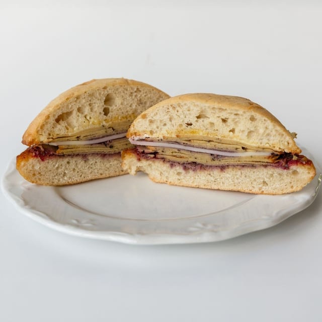 Turkey, Swiss, Raspberry Jalapeño Jam on Ciabatta.