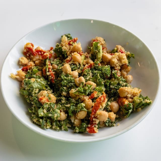 Quinoa Chickpea Kale Salad.
